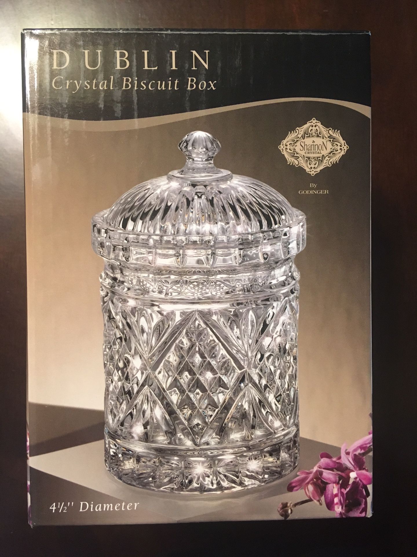 Godinger Dublin Crystal Biscuit Box