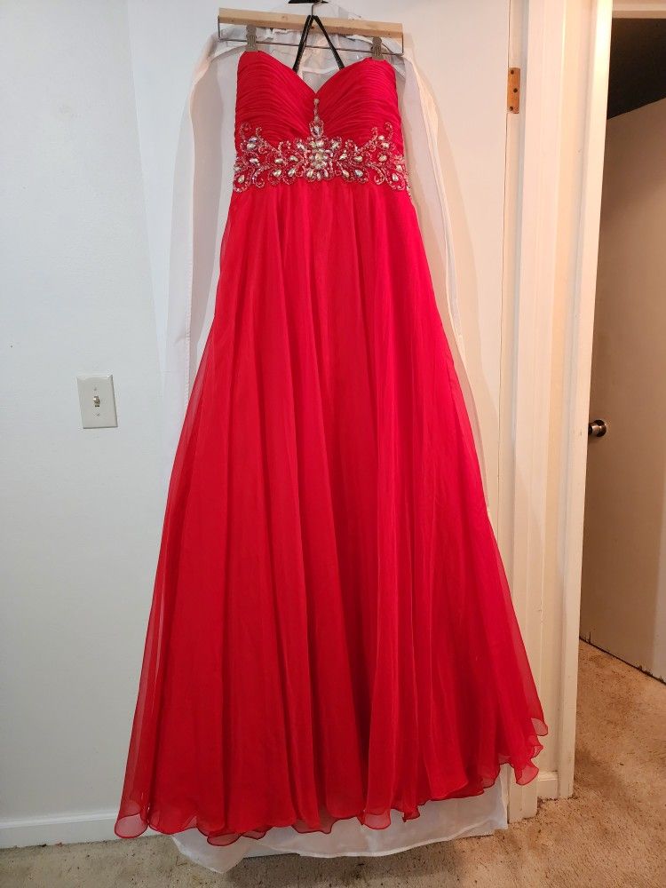 Red Full Length Formal Dress