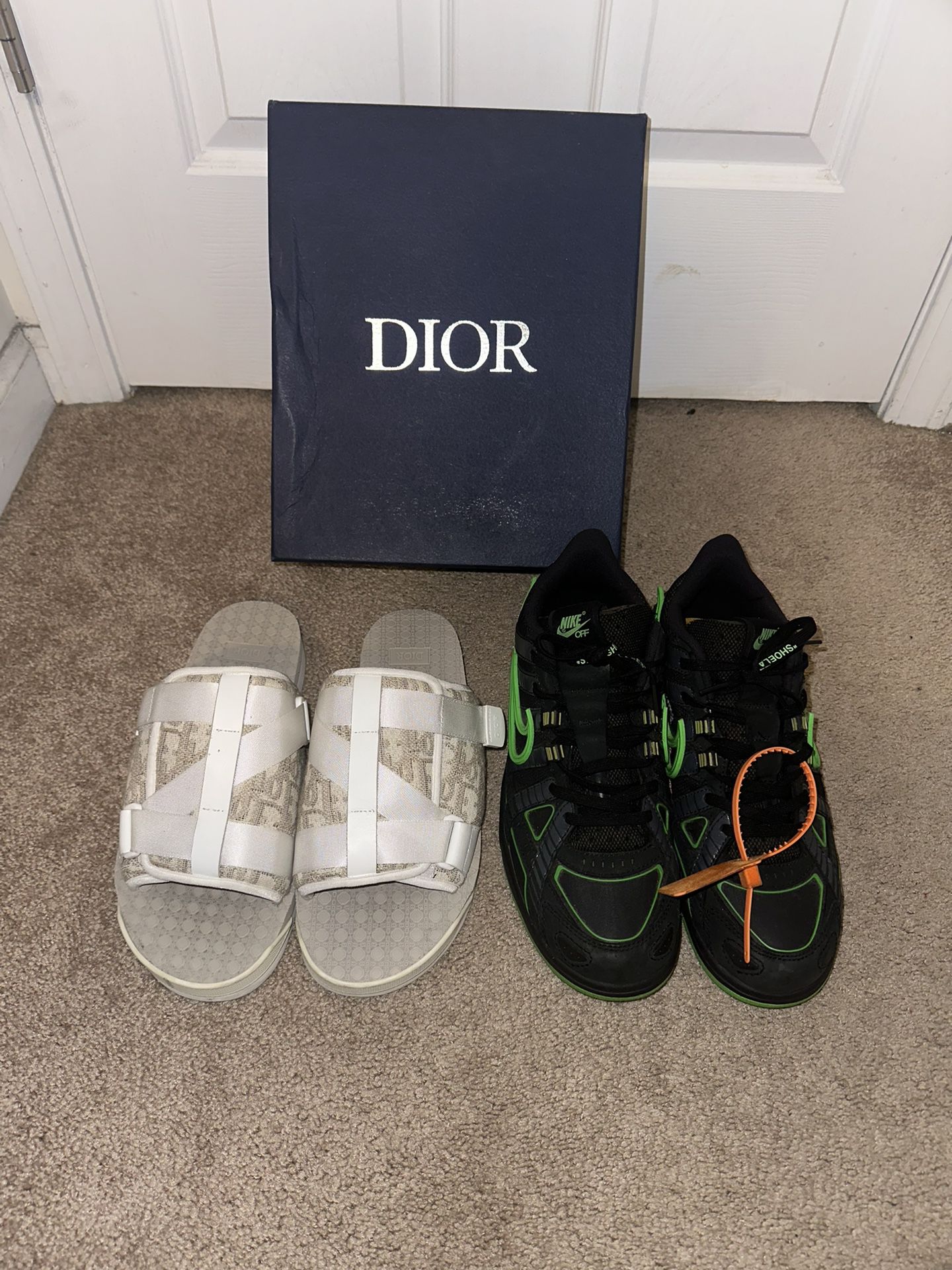 Dior Slides & Off White Dunks Both For $450