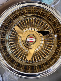 13x7 gold zenith wire wheels impala culass regal monte carlo fleetwood town car