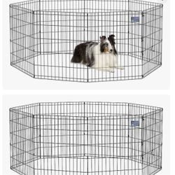 MidWest Wire Foldable Dog & Cat Exercise Pen, Black, Medium: 30-in