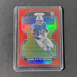 2021 Amon-Ra St. Brown Panini Prizm Retail Red SSP Rookie RC