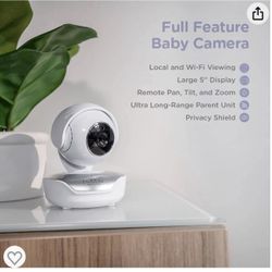 Hubble Connect 5" Smart Baby Monitor with Camera and Audio, NightVision Smart Baby Camera Monitor; Pan Tilt Zoom; 2Way Talk & Room Temp Sensor, 1000ft