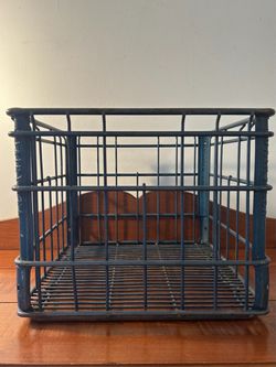Vintage Dairy Lea Blue United Steel Cast Iron Crate