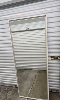 Large Full-Length Wall Mirror – White/Off-White Frame – 72" x 30"