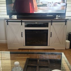 Tv Stand + Fire Place 