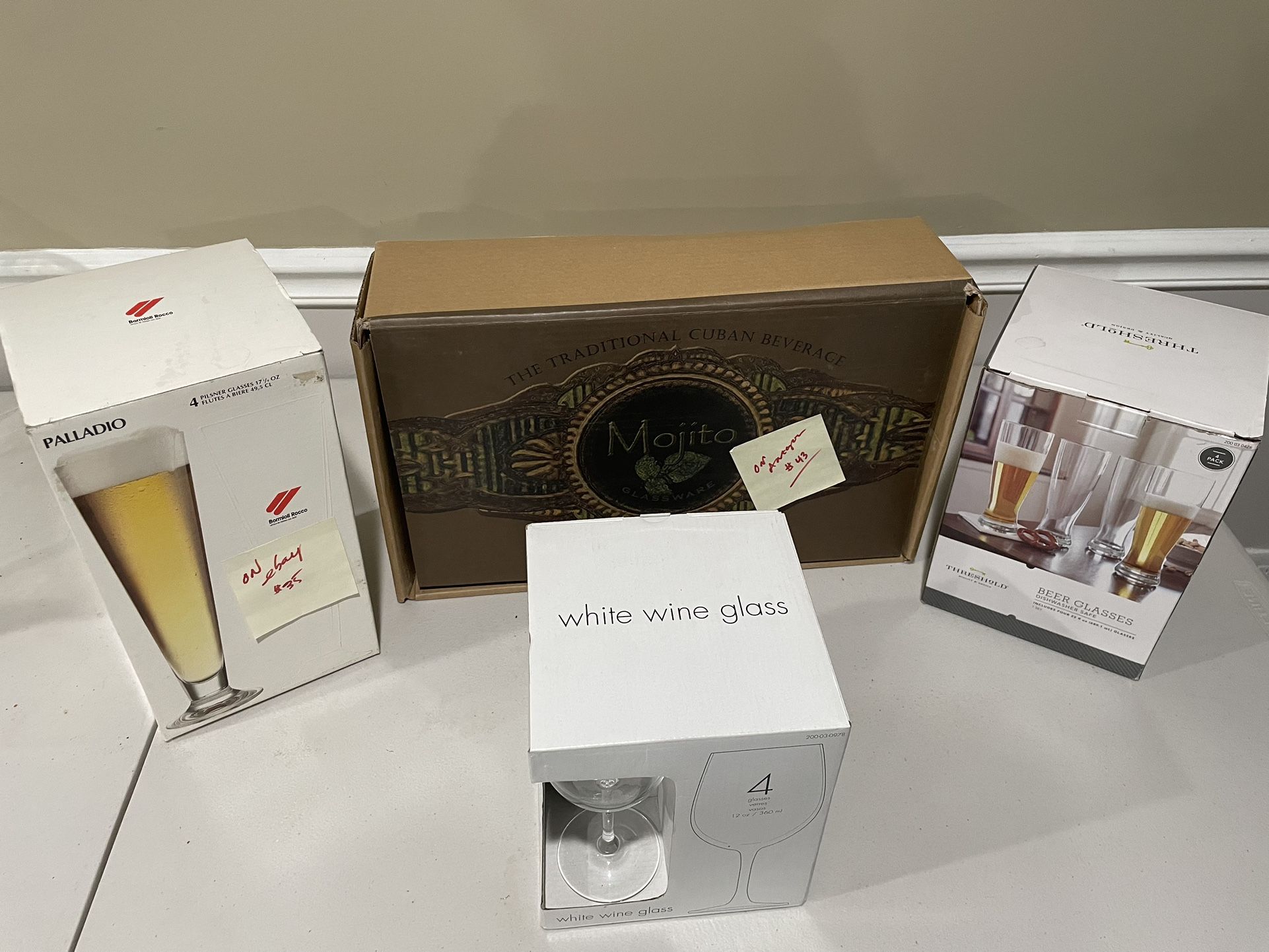 Bar Glasses - 4 Sets, Great Gifts Or Starter Set