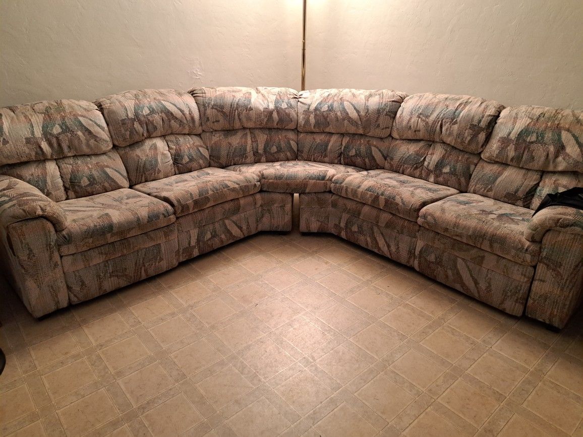 Two Recliner Couch Sectional 