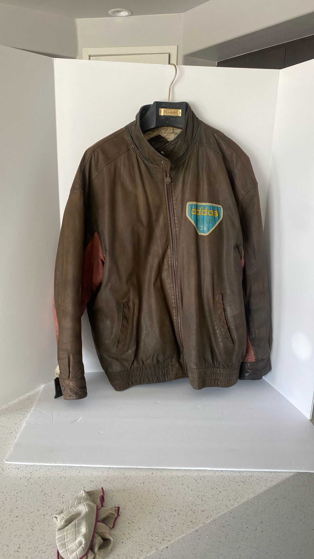 ADIDAS Vintage Leather  Jacket XL