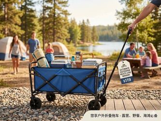 ๐ BRAND NEW Heavy-Duty Folding Wagon (680 lbs Capacity) โโ Ultimate Utility Cart for Gardening, Camping & Moving!