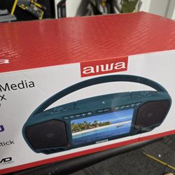 aiwa media boombox W/ Screen never miss a game