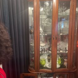 China cabinet with dishes