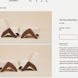 The Enzo shearling chair And Ottoman By Arje