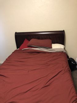 Dresser and bed set combo with mattress and box spring