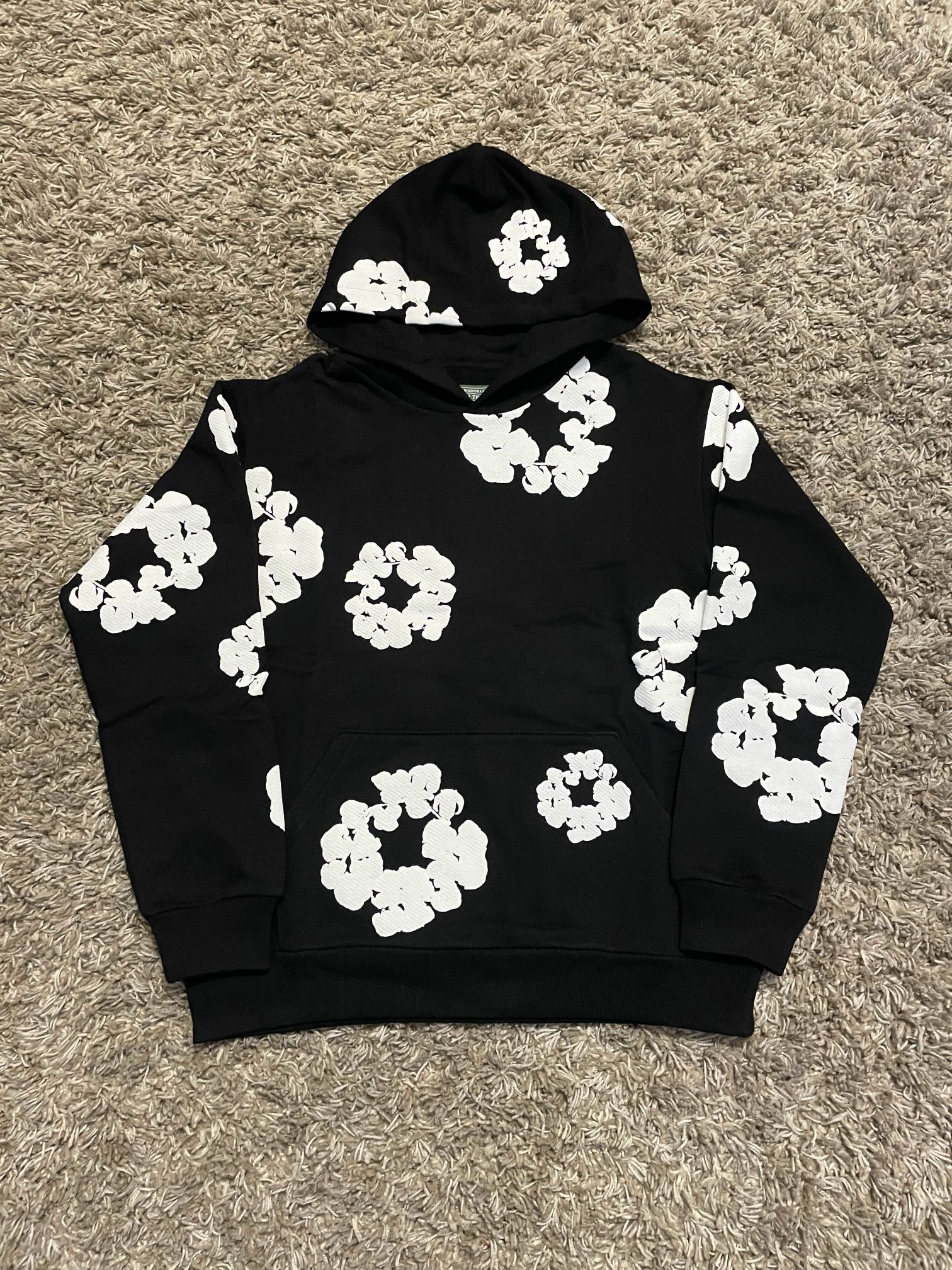 Denim Tears Authentic Black Cotton Wreath Hoodie