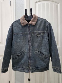 Prada Denim Jacket with Shearling Collar