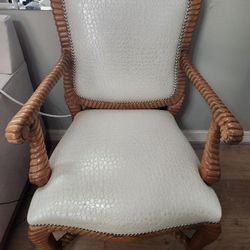 Carved Wood Accent Chair