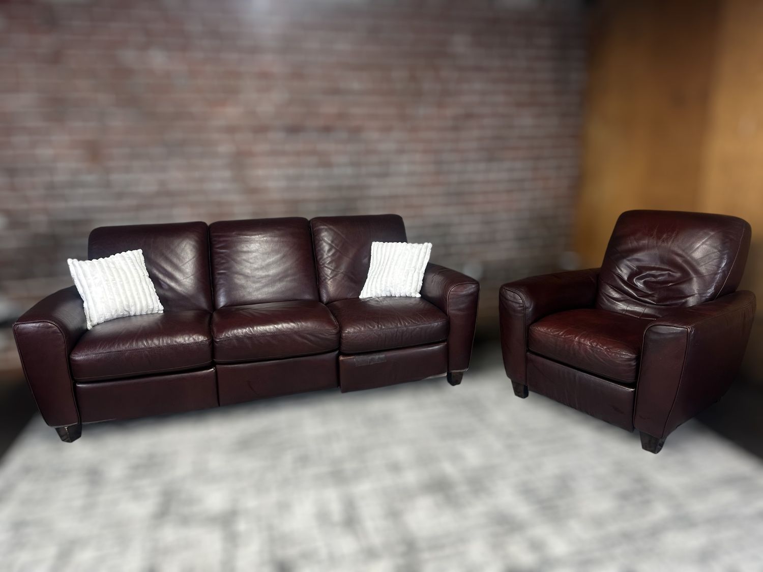 Delivery available - Brown recliner sofa couch recliner and recliner chair
