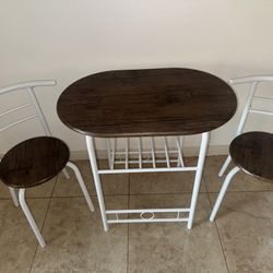 Metal Table And Two Chairs , Breakfast Table