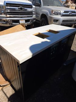 Commercial Waste Sorting Station with Wood Top trash