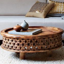 West Elm Carved Mango Coffee Table
