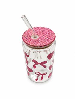 Decorated 16 OZ glass cup