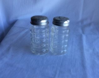 Vintage glass salt and pepper shakers