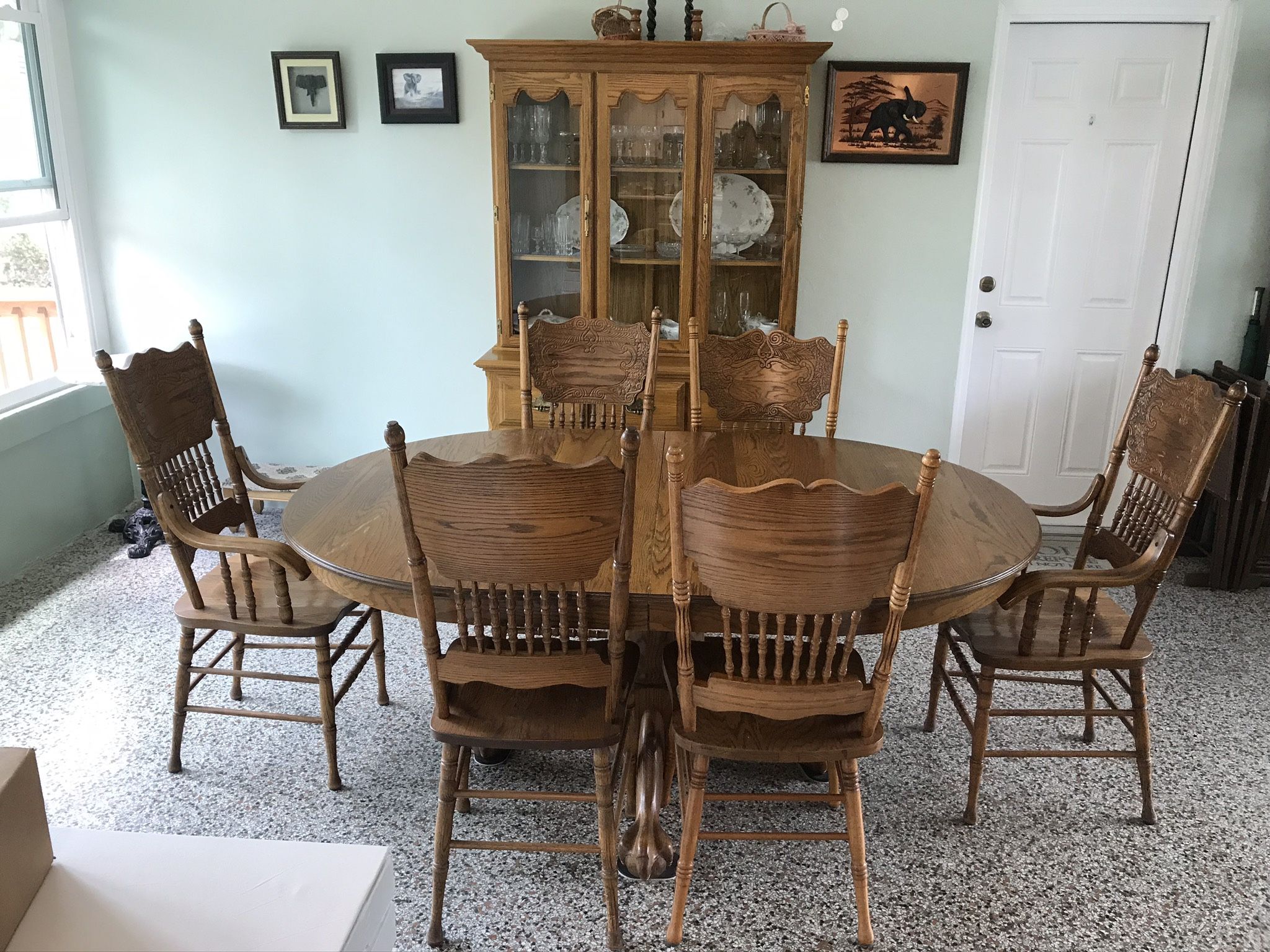 Vintage Country Farmhouse Dining Room Table Set