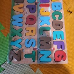 Wooden Alphabet Puzzle – Montessori ABC Learning Toy for Toddlers
