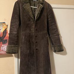 Express 100% Leather Fur Coat