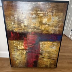 Canvas Painting Mounted With Accent Pieces 