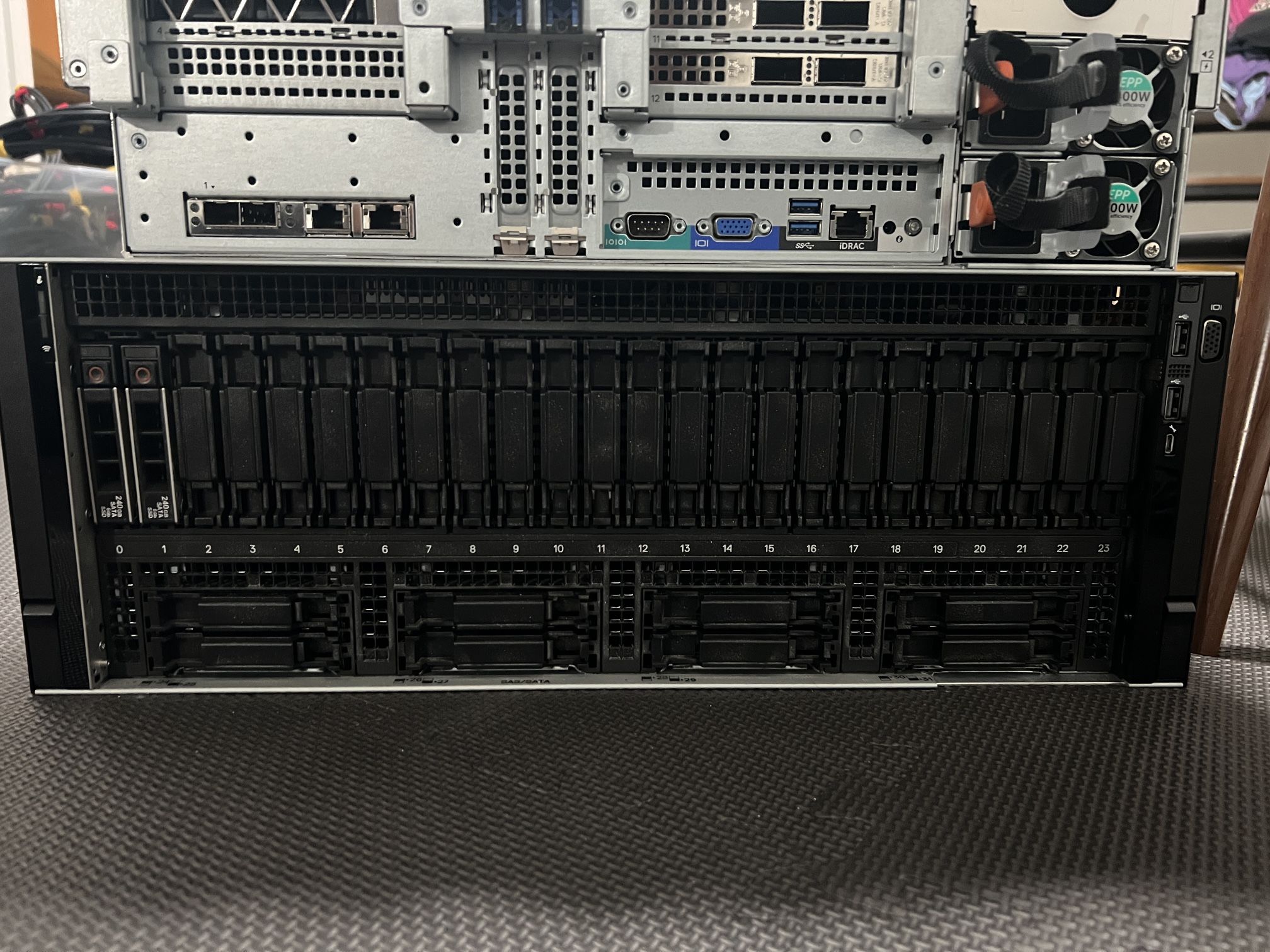Rack server, Storage Array, Ethernet Switch, and cables