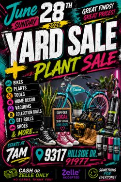 Huge Yard Sale + Plant Sale