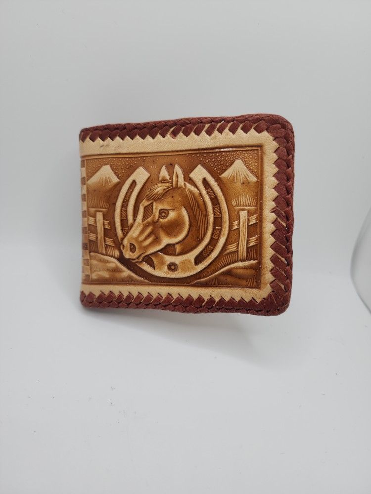 Western Tooled Leather Bi-fold Wallet