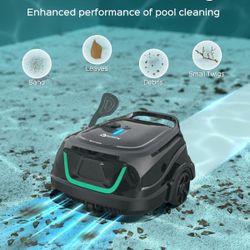 A1 Cordless Robotic Pool Cleaner with Dual Filters, Automatic Pool Vacuum 120mins Running Time, 2.5H Fast Charging, Ideal for Above Ground Pools Up to