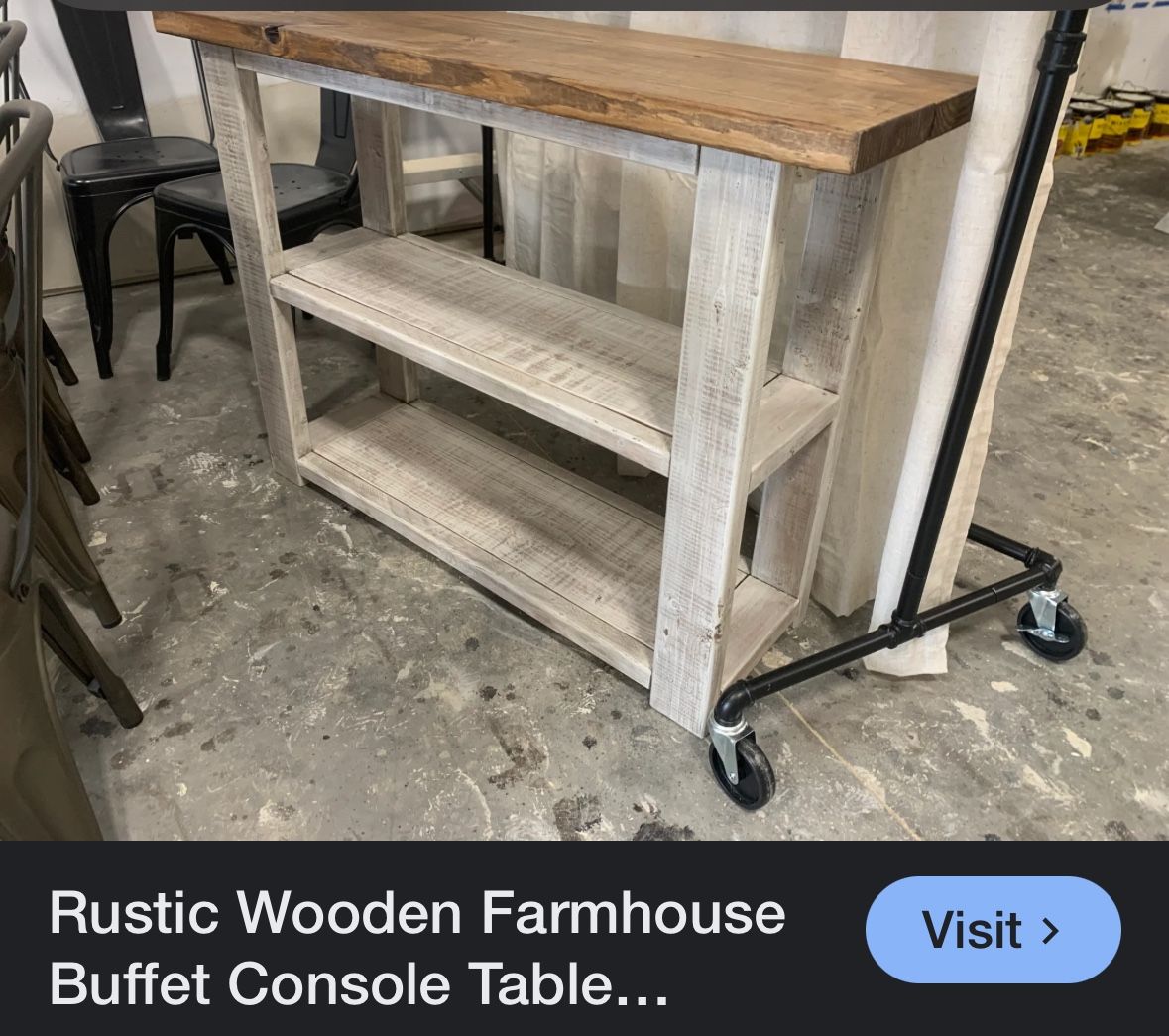 Wooden Farmhouse Console Table