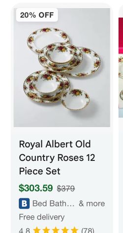 Royal albert old country roses 12 pc set
