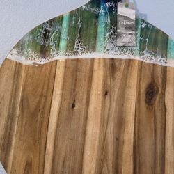 Wood Cutting Board With Ocean Design 
