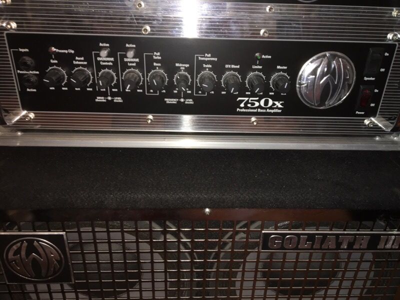 SWR 750X bass amp& Golliath 3 4/10 bass cabinet Musical instruments