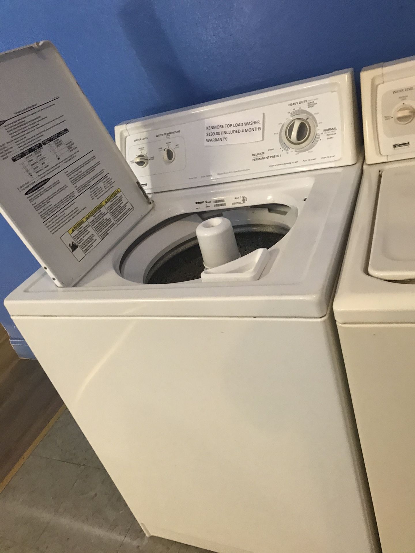 Top load washer working perfectly 4 moths warranty