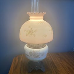 Antique Glass Electric Oil Table Hurricane Lamp