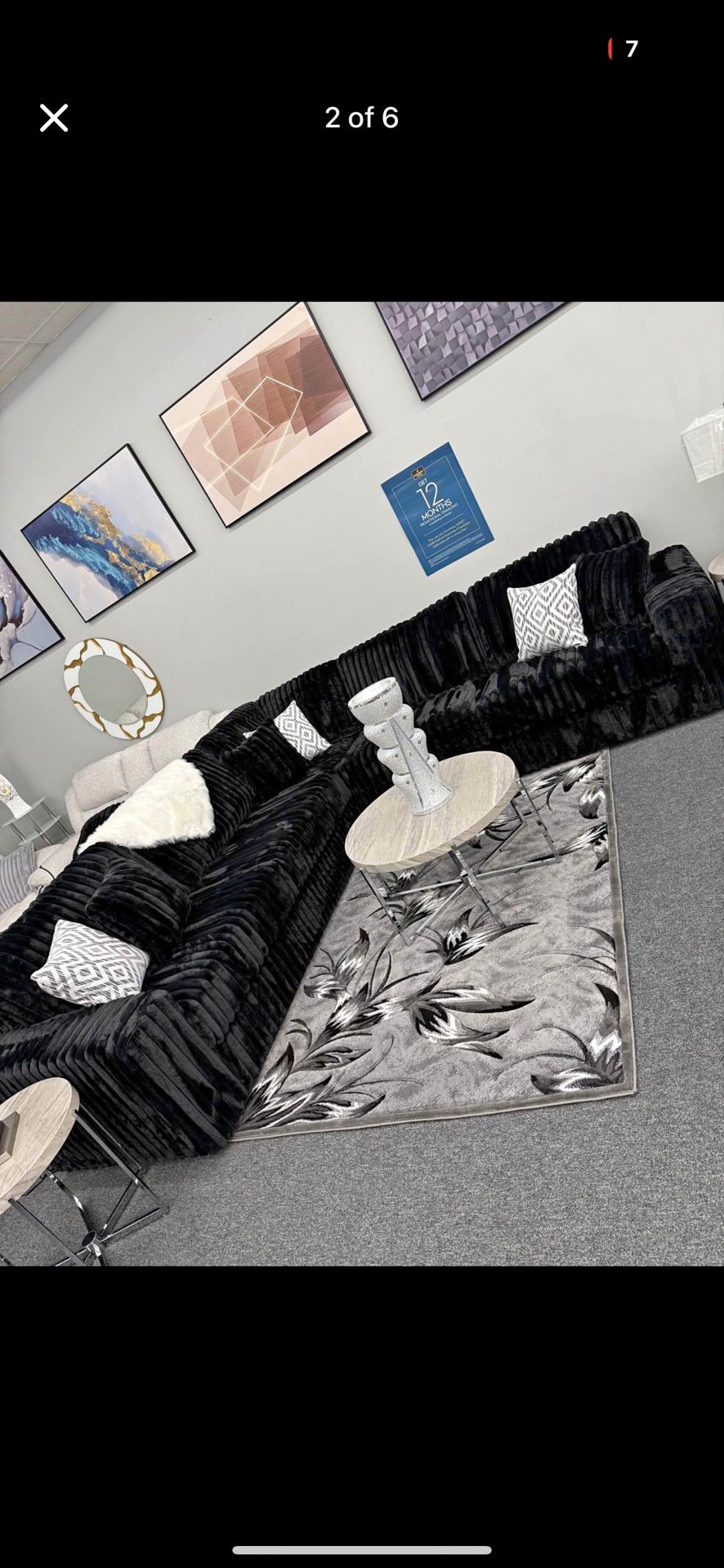 NEW SECTIONAL $1500 FREE DELIVERY FREE FLUFFY RUG