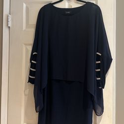 Brand New Navy Blue Elegant Cocktail Dress Large