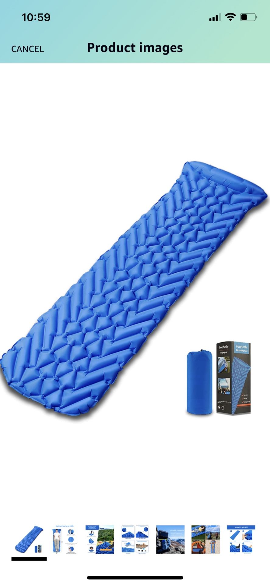 Camping Sleeping Pad, Ultralight Sleeping Mat for Backpacking, Hiking Air Mattress - Extra Long, Lightweight, Inflatable & Compact Camp Sleep Mat, Inf