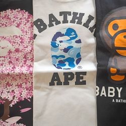 Blue Camo Small Head Bape Shirt