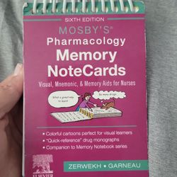 Pharmacology Memory Note Cards