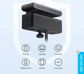 Anker Nano Power Strip (10-in-1, 70W, Clamp)