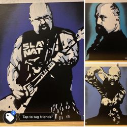 Slayer Kerry King 11”x14” On Canvas. Set Of 3