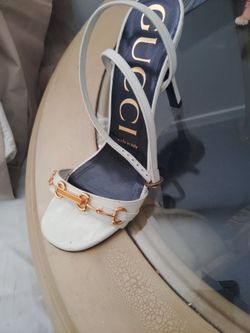 Gucci White Leather Sandal
