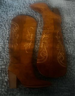Brown designer boots